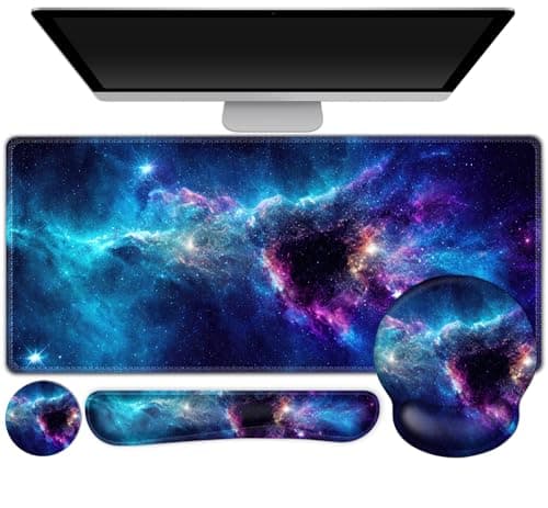 Mouse Pad, 4in1 Mousepad + Keyboard Wrist Rest+Mouse Wrist Rest+Coaster Set