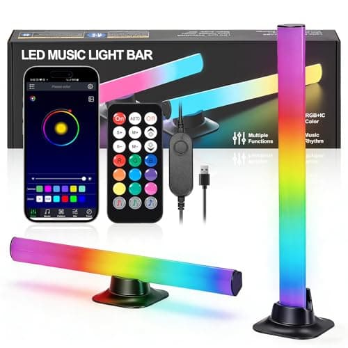 2 Pack Smart LED Light Bar,RGB Smart Desk Lamp,TV Backlight with Multiple Lighting Effects and Music Modes,Gaming Lights with APP Remote Control,Ambient Lighting Flow Light Bar for Gaming/TV/PC/Room