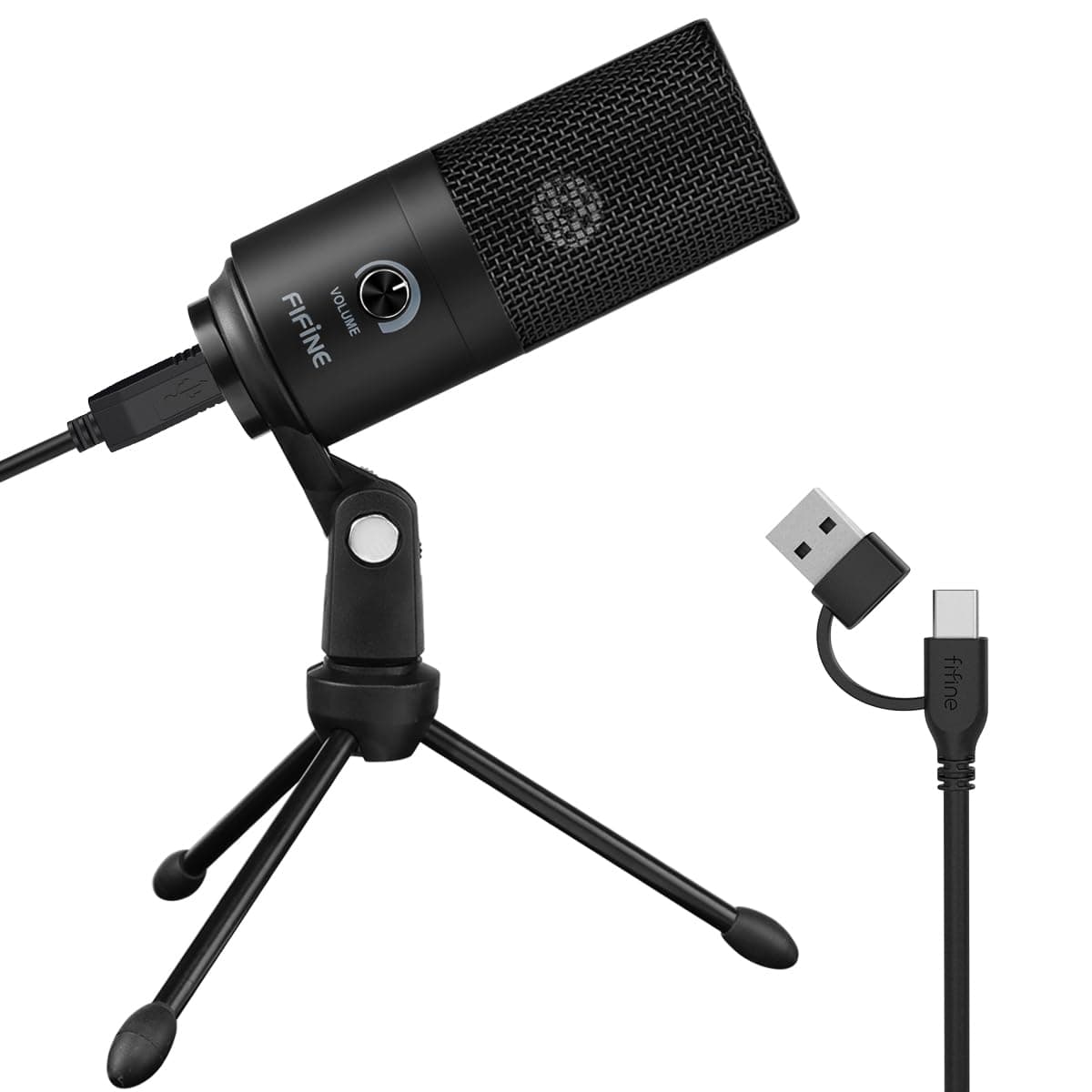 FIFINE K669B USB Condenser Recording Microphone | Metal Recording Mic for Laptop, Mac, Windows. Cardioid Studio Recording Vocals, Voice Overs, Streaming Broadcast, YouTube.