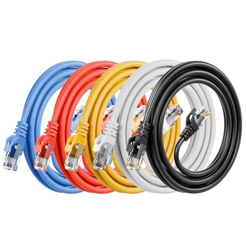 ANLINK Cat6 Ethernet Cable - 6ft (2M) 5-Pack Multi-Color, Cat6 RJ45, LAN, 24AWG UTP, Network, Patch, Internet Cable - (2 Meter, 5 Pack)