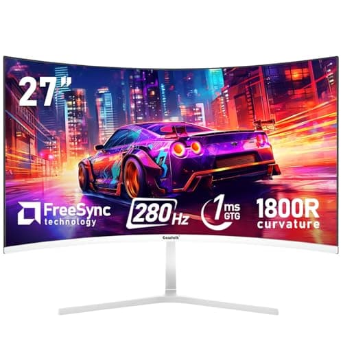 Gawfolk 27 Inch PC computer screen,1800R Curved Gaming 280Hz PC Monitors