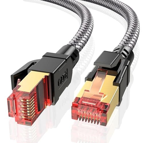 Ltemziiy Cat 8 Ethernet Cable 2M, 40Gbps 2000Mhz High Speed Gigabit Lan Internet Cables,RJ45 Patch Cord Braided Round S/FTP Network Cable,for Smart Home,Office,Gaming,Modem, Router