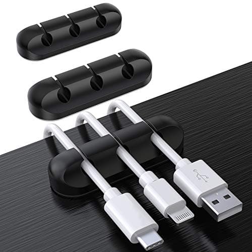 SOULWIT Cable Holder Clips, 3-Pack Cable Management Cord Organiser Clips Adhesive Organizer for USB Charging Cable Mouse Wire PC Office Home