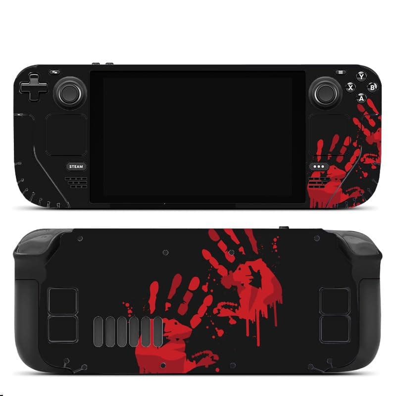 Skin Sticker for Steam Deck Protective Vinyl Decal Full Set Cover Wrap for Steam Deck Aceessories (Bloody Hand)