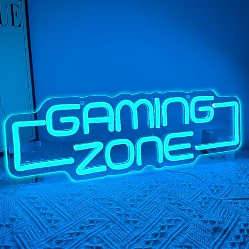 RuCvixkt Gaming Zone Neon Sign,Game Zone Neon Signs for Teens Gamer Room Decor, Gaming Light Sign for Game Wall Decor, Led USB Powered for Gamer Gifts Boys, Kids
