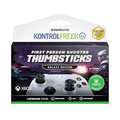 KontrolFreek FPS Freek Galaxy Black Xbox Thumb Grips | Performance Thumbsticks for Xbox Series X|S & Xbox One Controller | Stick Extenders for Precision & Aim | 1 High-Rise, 1 Mid-Rise - Black