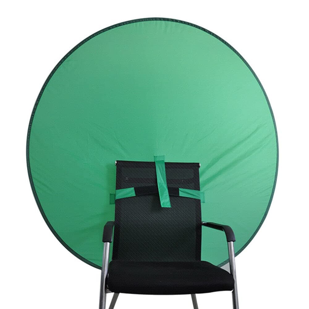 Round Green Screen Backdrop, Collapsible Portable Webcam Background Chroma Key Green for Video Chats, Zoom, Skype, Backdrop Video Calls Kit, Chroma Key (142cm)
