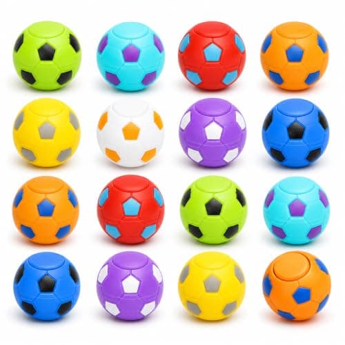 Trevixor 16PCS Football Fidget Set, Fun Football Fidget Spinner for Stress Relief, Mini Football Fidget sets Ideal for Adults, Perfect Football Party Bags Fillers