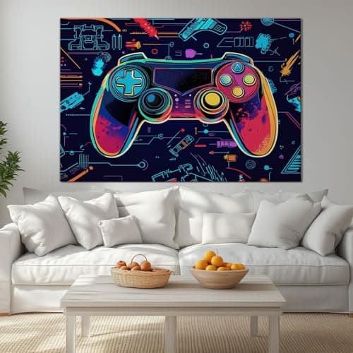 Canvas Game Controller Esports Posters Bedroom 40 x 30 cm Wall Art for Boys Room Office, Canvas Art Prints Painting Artwork for Teen Kids Men Room Home Decoration