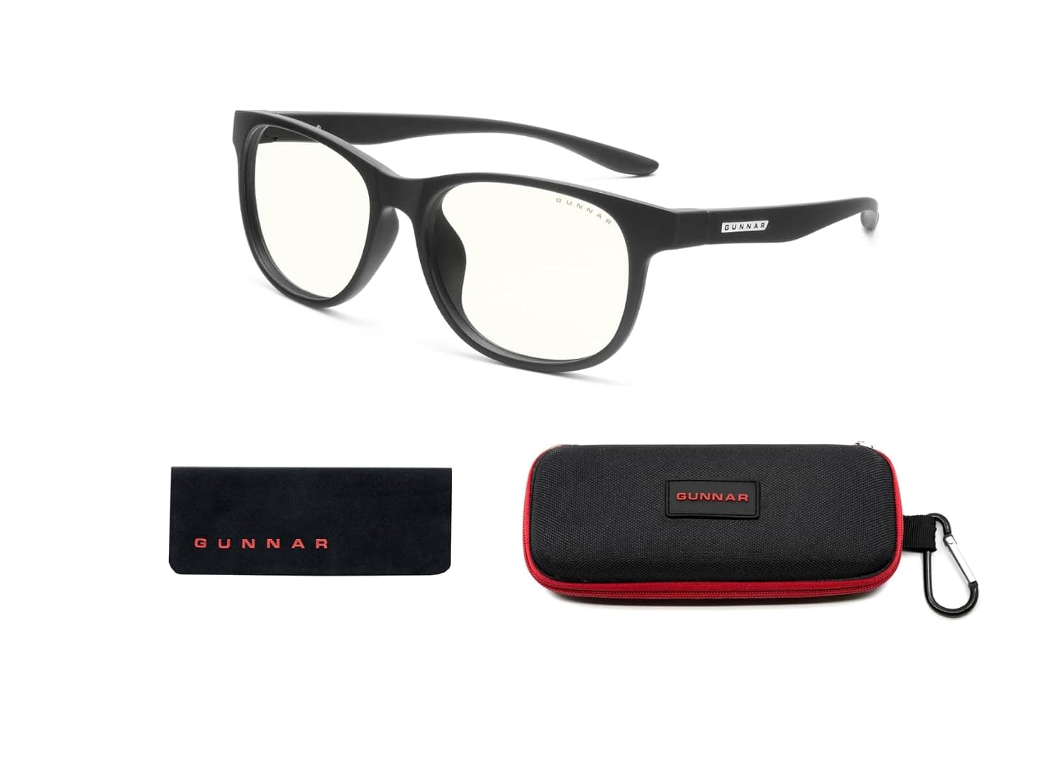 Gunnar Bluelight Blocking Glasses - Rush - Onyx - Clear Neutral | Computer / Gaming glasses - Rush - Onyx - Clear Neutral - 35% blue light & 100% UV blocking - Patented technology
