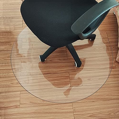 Round Clear Chair Mat for Hardwood Floor,Circle Transparent Pet Carpet Wood/Tile Floor Protector Mat,PVC Computer Rolling Chair Mat,for Home Professional Office Use (60cm/24in)