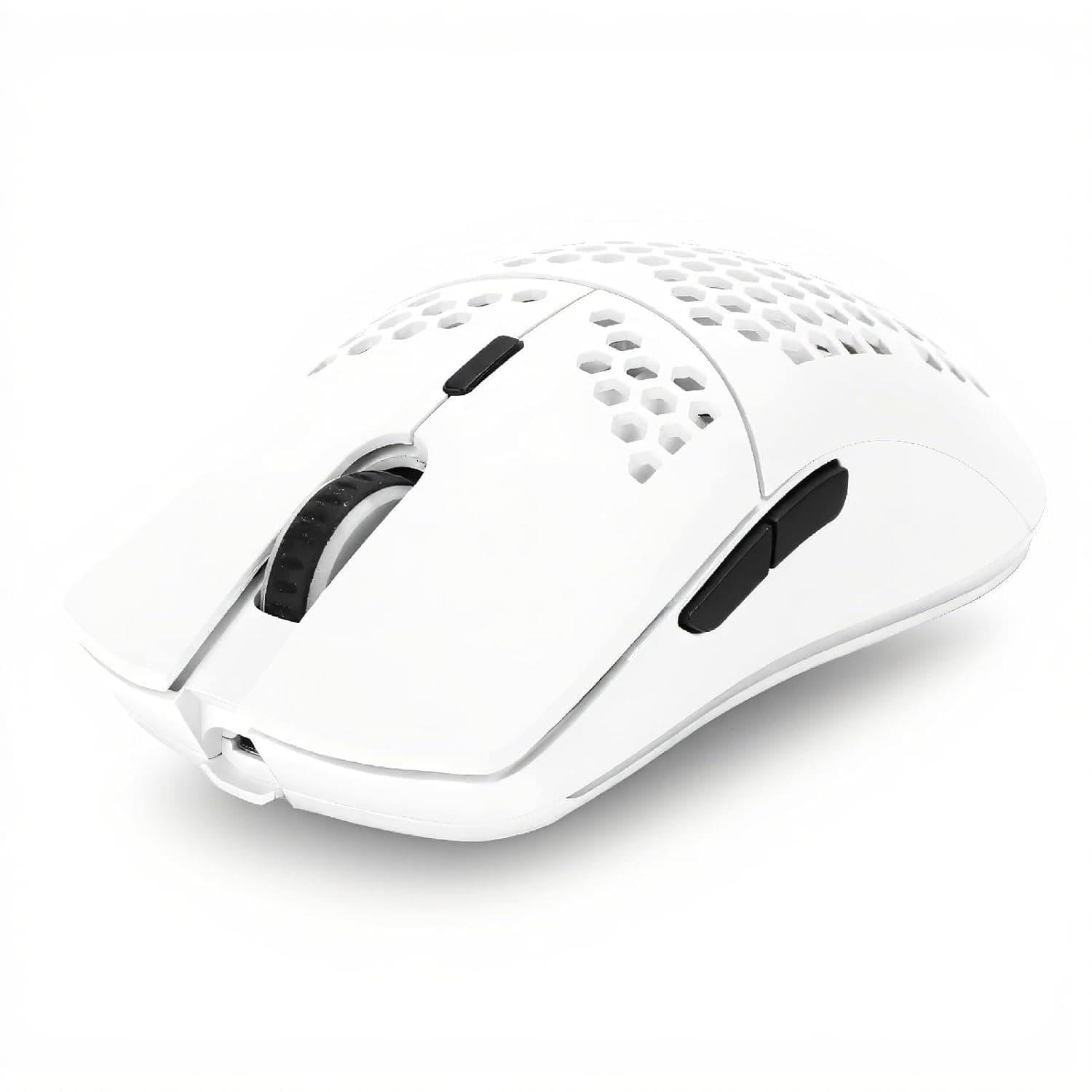 Cuifati Wireless Gaming Mouse, 2.4G Hollow Computer Mouse, Adjustable 4 Levels DPI, Hollow Design (White)