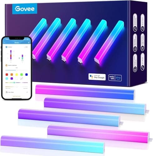 Govee LED Glide Wall Lights WiFi RGBIC, Smart Lamp for Gaming Room, 6 pcs