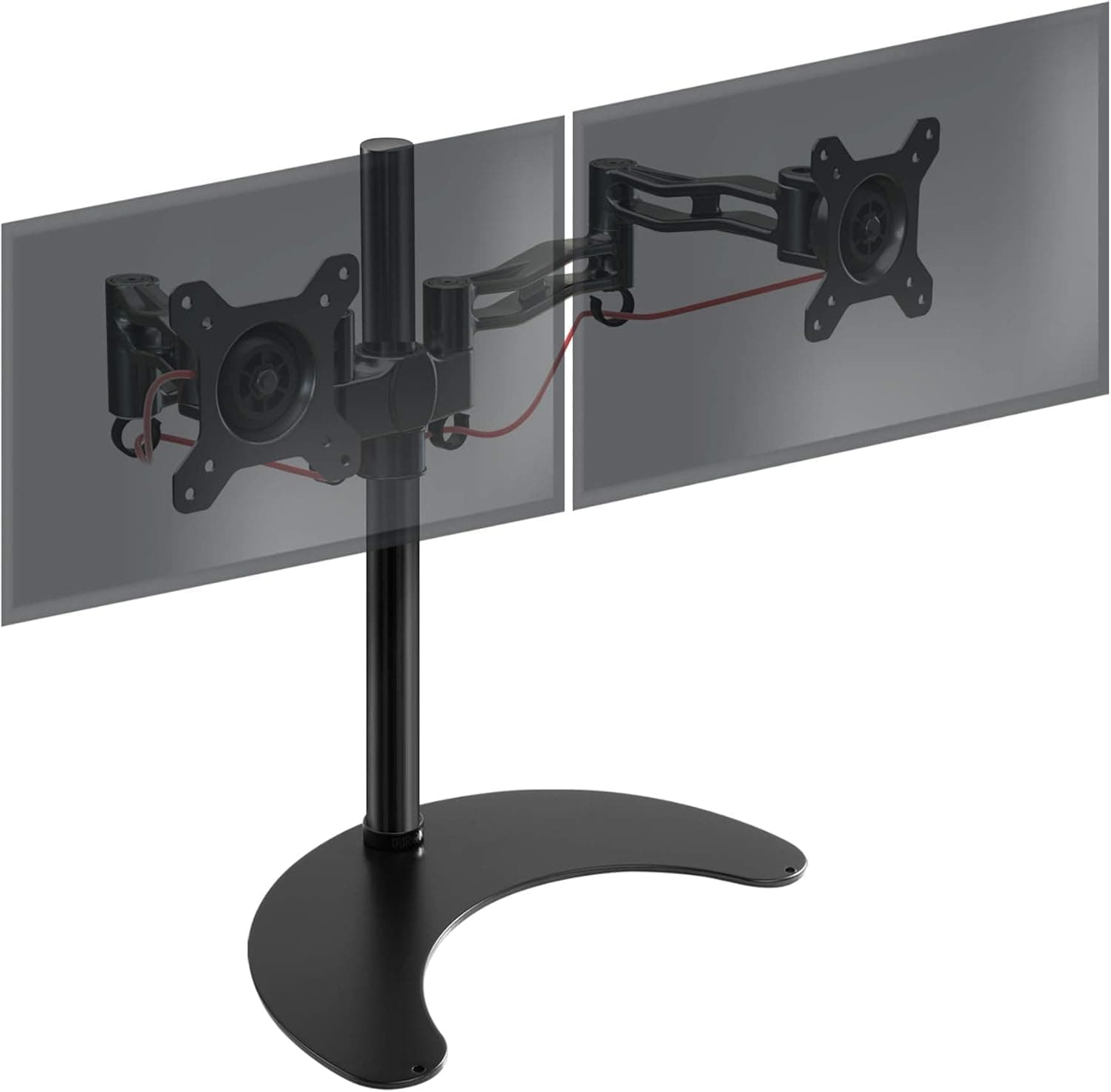 Duronic Dual Monitor Stand Arm DM35D2 PC Desk Mount Riser Double Height Adjustable Twin Bracket LED LCD Two 8KG Computer Screens VESA 75 100 (Dual Monitor Arm Stand) | For 2 screens of 8 kg max, 2 extendible arms up to 13 inches and rotates 180°, head, VESA 75 and 100 swivel