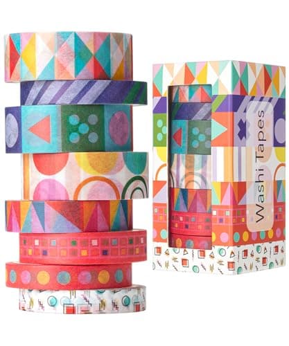 Mr. Pen- Washi Tape Set, 8 Rolls, Assorted Sizes, 4.5 m/Roll