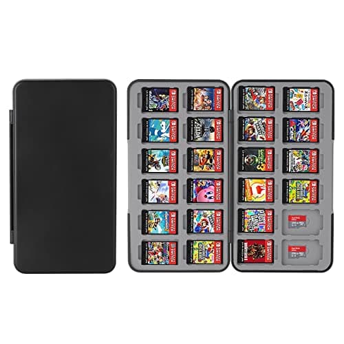 Vicloon Game Card Case Switch for Nintendo Switch, Game Card Holder Game Storage with 24 Cartridge Slots, Switch Game Holder case for Switch Game Card & SD Card Storage for Travel Carrying Case（Black）