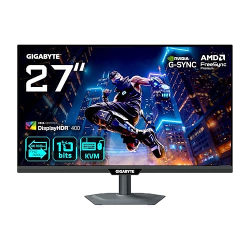 Gigabyte M27UP 27” 4K UHD Gaming Monitor - Dual Mode (4K 160Hz or FHD 320Hz), 3840 x 2160, 1ms, 350 cd/m², FreeSync Premium Pro, DisplayHDR400, HDMI 2.1, DisplayPort 1.4