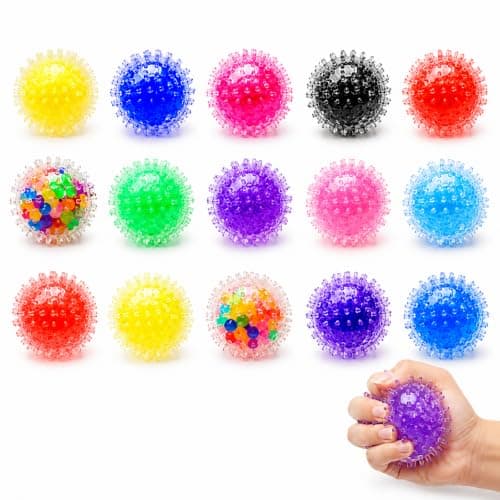 ZZHLYQ 15 PCS Squishy Balls, Squishy Ball, Stress Relief and Focus Enhancement for Office Use, Random Colours, 3.5 cm Diameter