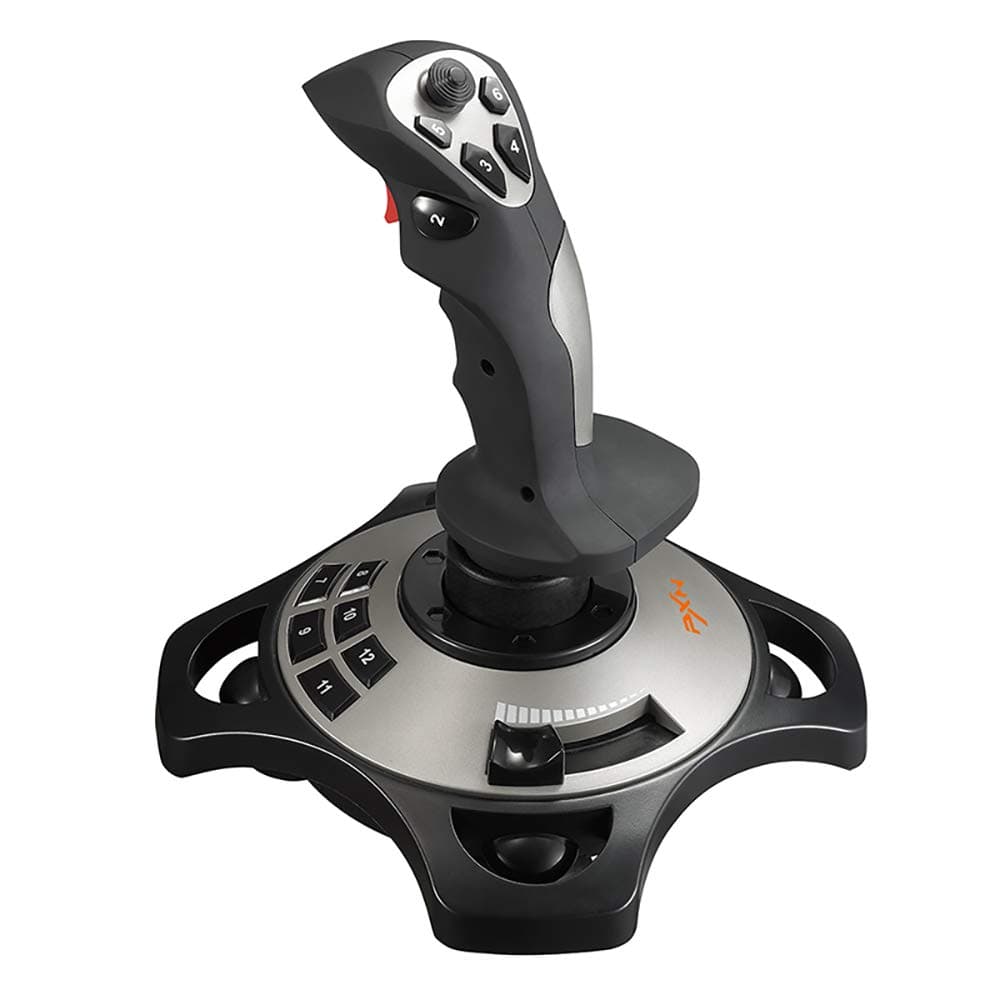 PXN-2113 USB Flight Stick PC Joystick Controller Simulator Gamepad Wired Gaming Control for Flight Stick Simulation Games, Advanced Throttle 4 Axis 8 Way HAT Switch, for Windows XP/VISTA/7/8/10