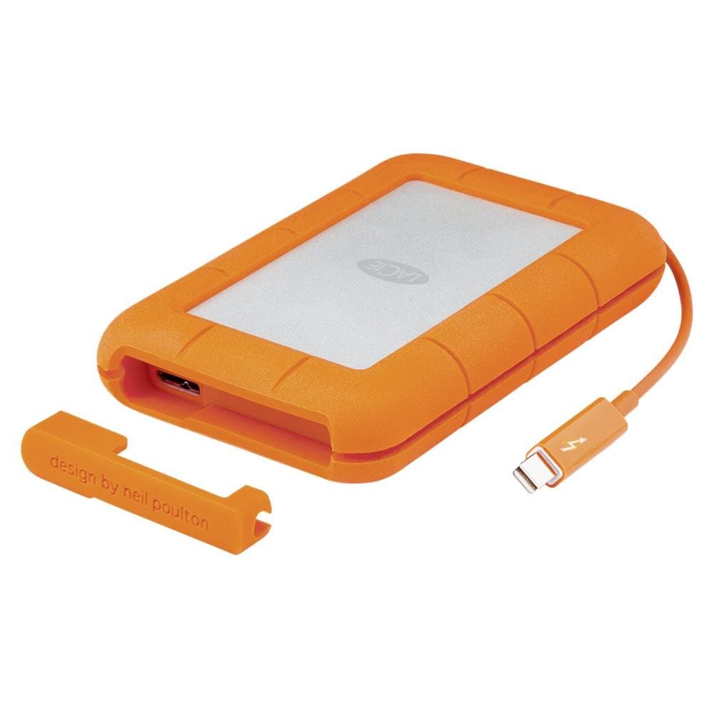 LaCie Rugged Thunderbolt USB 3.0 2 TB External Hard Drive Portable HDD – Drop Shock Dust Water Resistant Shuttle Drive, for Mac and PC Computer Desktop Workstation Laptop, 1 Mo Adobe CC (STEV2000400)