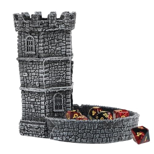 Diceevil Castle Dice Tower with Tray, Resin DND Dice Rolling Tower