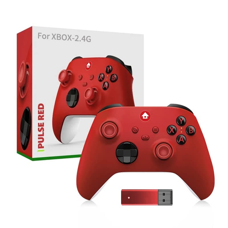 Wireless Gamepad Controller, Video Game Controller With 2.4G Wireless Receiver Gaming Handle for PC Gamepad Accessories (Red)