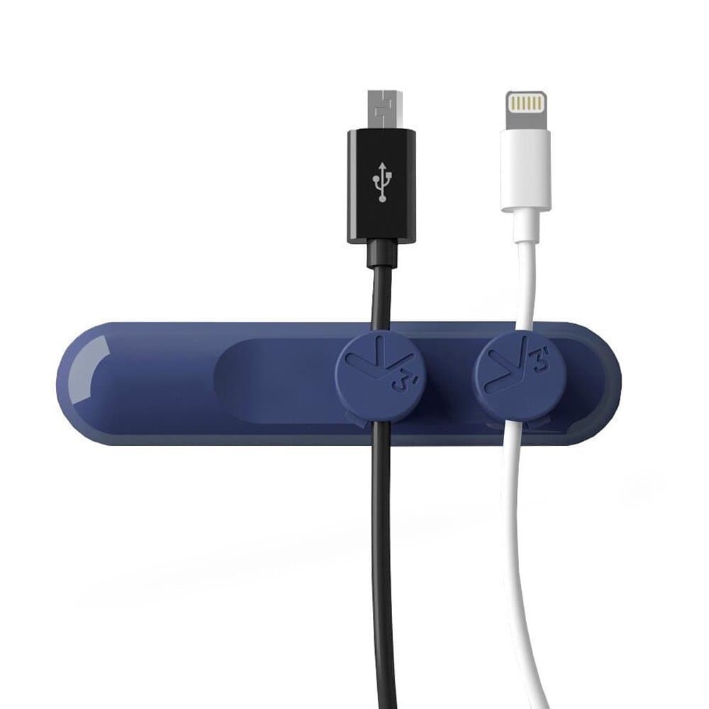 Kasstino Magnetic USB Cable Clip Desk Tidy Organiser Wire Lead USB Cable Holder Power (Blue)