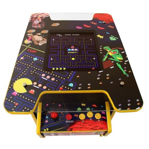 Arcade Game Machine Retro Cocktail Table Cabinet 60 Classic Video Games Flip Screen 1 or 2 Player 19 Inch LCD Display Screen Stereo Speaker Free Play Or Coin Operated 64.5cm W x 73cm H x 89.5cm D
