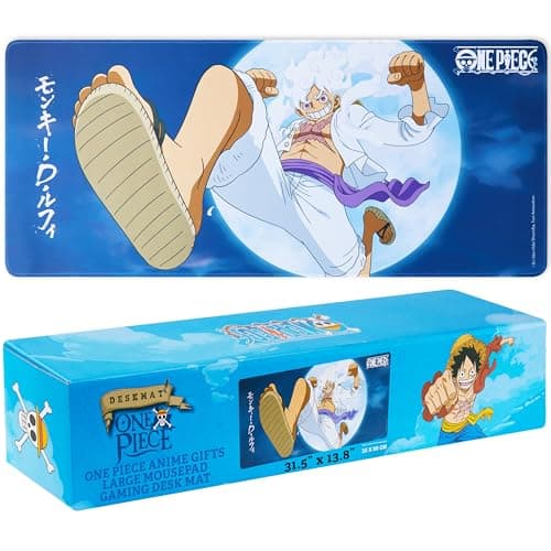 One Piece Desk Mat, Large 80 x 35 cm Gaming Mouse Pad, Non-Slip With Manga Design, Desk Accessories for Home Office Decor, Anime & Gaming Gifts (Blue One Piece)