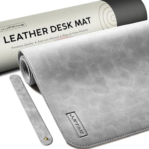 90x40cm Leather Desk Mat Large Mouse Mat XXL Gaming Desk Pad Long (Grey)