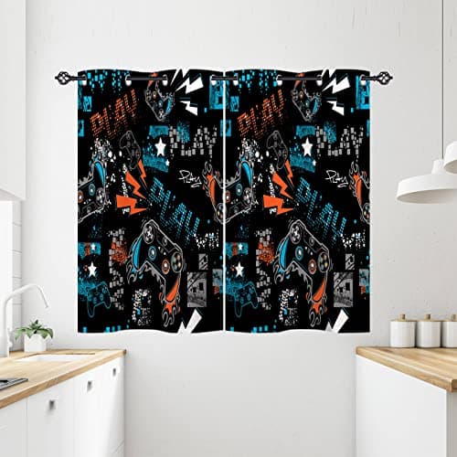 ANHOPE Gamer Gamepad Blackout Curtains Eyelet 2 Panels W 28" x L 54"