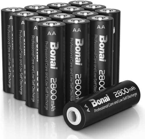 BONAI AA Rechargeable NiMH Batteries for Gaming Controllers, 16-Pack