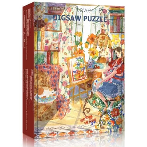 HUADADA 500 Piece Jigsaw Puzzles for Adults, Puzzles for Adults - Artistic Studio Illustration, Perfect for Home Decoration & Gifting :Sunny Flower Room(No partitioned areas on the back)