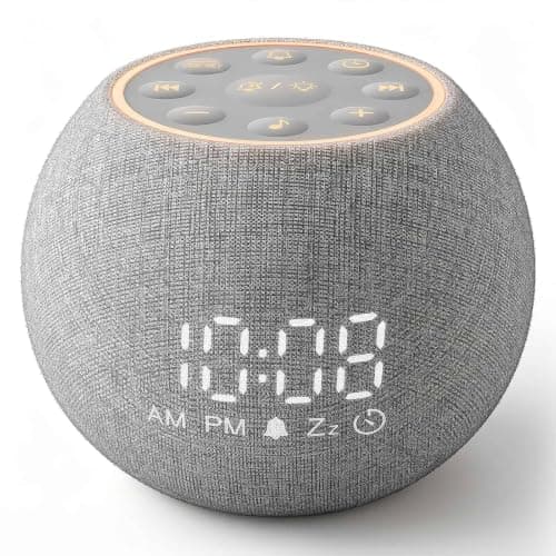 Zarler White Noise Machine for Adults, 25 Sounds, Night Light, Alarm Clock