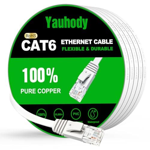 Yauhody Ethernet Cable 5m, 1Gbp/s Gigabit Internet Cable Cat 6 5m, White