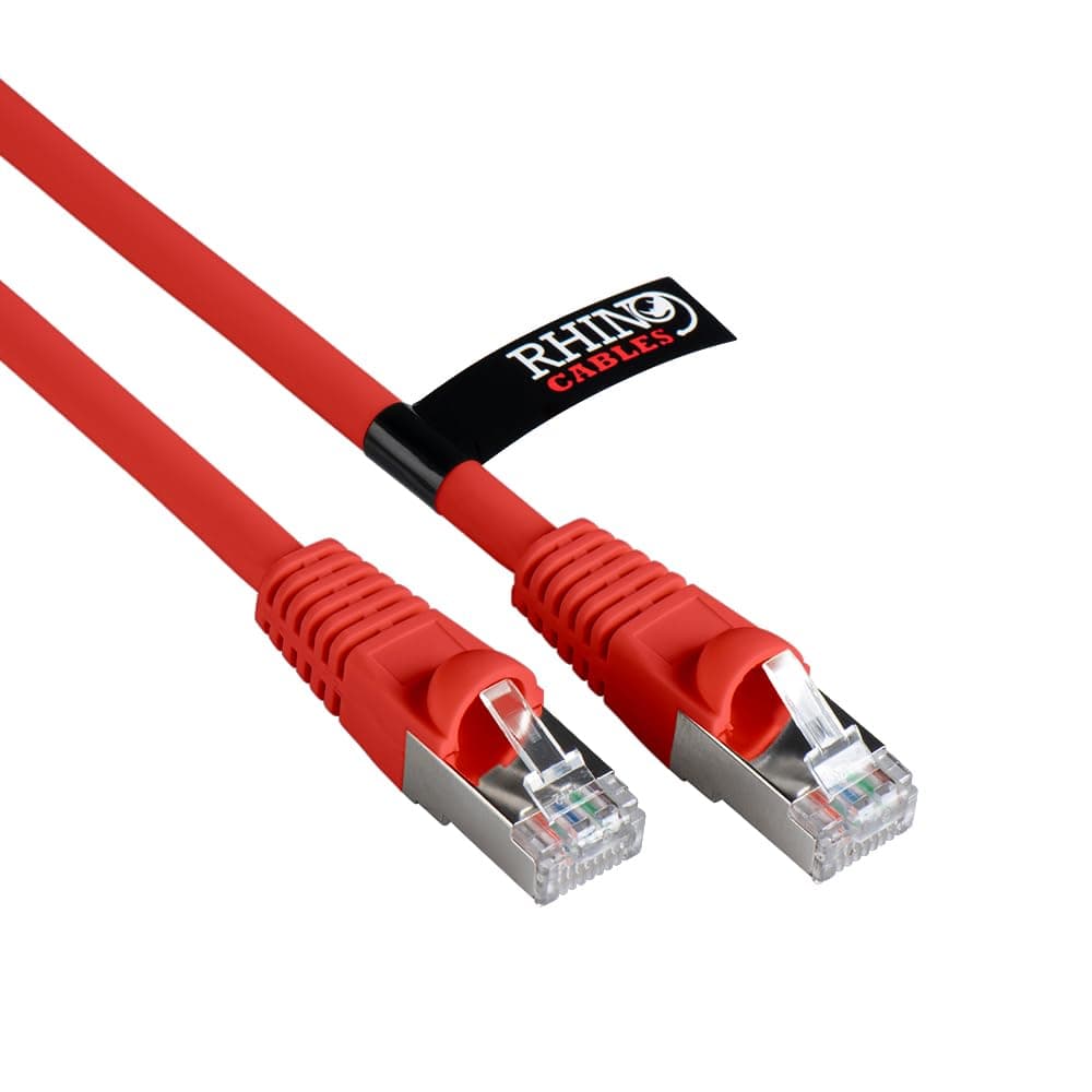 rhinocables CAT 6a Ethernet Cable | 10Gbps S/FT High-Speed & Large Bandwidth Data Transfer | Reliable LAN Network RJ45 Cable | Wi-Fi Broadband Cable for Seamless Gaming & Streaming (1.5m, Red)