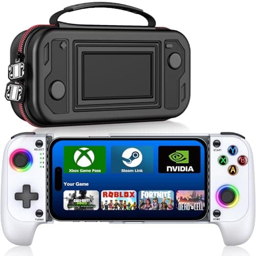 For iPhone/Android Wireless Mobile Game Controller with Protective Carrying Case Bundle,Hall Effect Phone Controller for Xbox Cloud/Steam Link/GeForce Now/MFi Apple Arcade-Call of Duty,Roblox