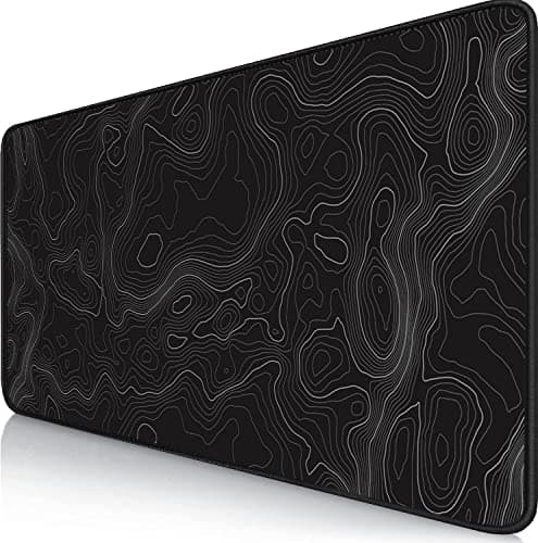 Owege Premium XXL Gaming Mouse Pad - Unmatched Performance, 35.4x15.8 Inches,Black Topographic Contour Design for Gaming and Office