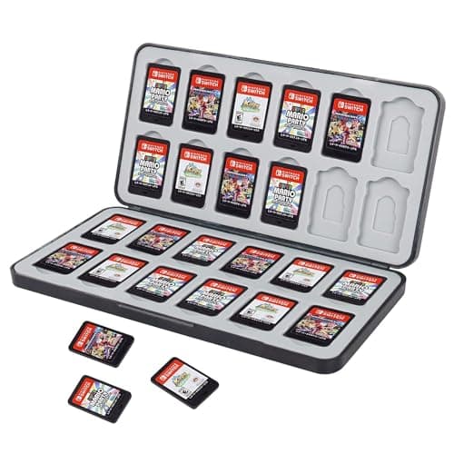 DMJJSD Switch OLED & Lite Game Card Case - 24 Slot Holder with SD Card Storage