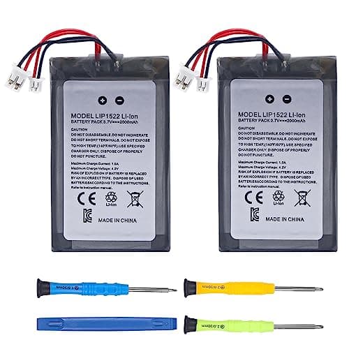 2 Packs 2000mAh LIP1522 Battery Replacement for Sony Playstation 4 / PS4 Pro Dualshock 4 CUH-ZCT1E CUH-ZCT1H CUH-ZCT1U CUH-ZCT2 Wireless Controller, (Pack of 2)