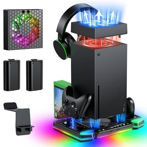 FYOUNG All-in-1 Auto Cooling Fan System & Charging Stand for Xbox Series X
