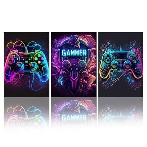 KiKiHong 3 Pcs Gaming Wall Art Gaming Wall Decor Gamer Posters