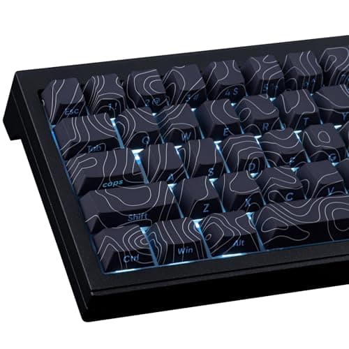 Sunzit Custom Keycaps 135 Keys PBT Keycap Set, Cherry Profile Topographic Keycaps for Cherry MX Switches ISO/ANSI UK Layout Mechanical