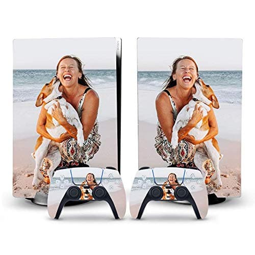Custom Vinyl PS5 Skins Sticker with Your Own Picture, Custom Full Body Wrap Cover for PS5 Digital Edition Controller and Console