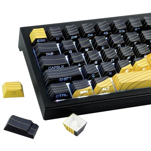 PBT Keycaps, 131 Keys Double Shot Topographic Keycaps Dye Sublimation Side Engraved Shine Through Custom Keycap Set for Cherry MX Switches ASIN/ISO Layout Mechanical Keyboards