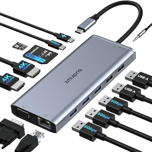 Docking Station Dual Monitor for Dell/HP, USB C Docking Station 2 HDMI
