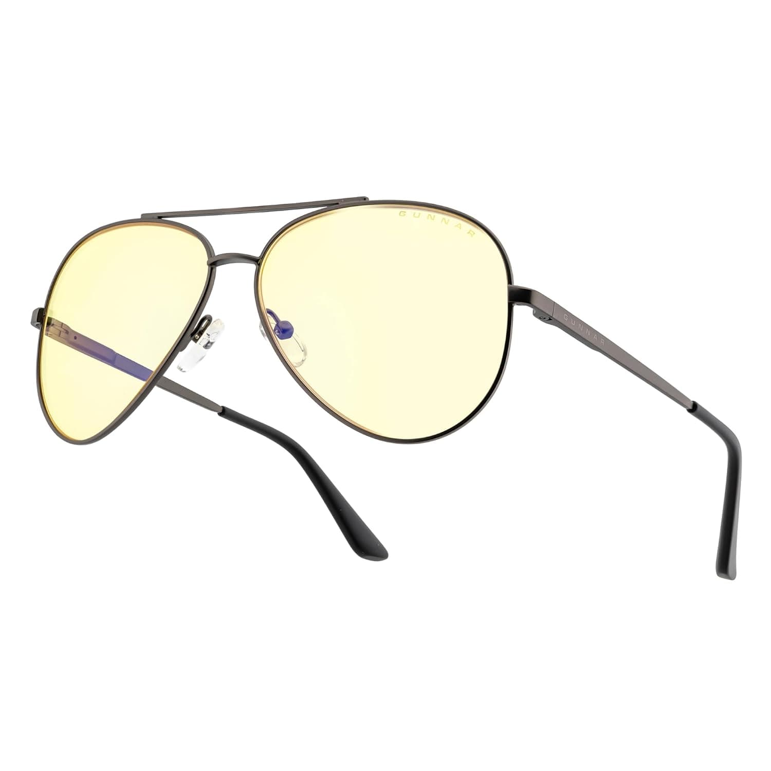 Gunnar Gaming and Computer Eyewear - Maverick, Frame Colour: Gunmetal, Lens Tint: Amber (Blocks 65% Blue Light & 100% UV Light) - Blue Light Blocking Glasses - Patented lens | Computer / Gaming glasses - Maverick - Gunmetal - Amber - 65% blue light & 100% UV blocking - Patented technology