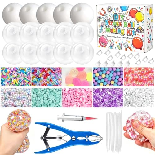 15PCS Squishy Making Kit, 6cm Thickened Silicone Blank Stress Balls Skins