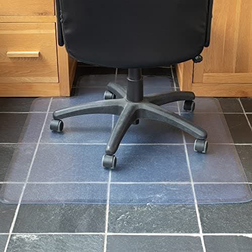 Jazooli Office Chair Mat for Hardwood Floor 120cm x 90cm (48inch x 36inch), Plastic Office Floor Protector for Wood and Tile Floor, Durable Desk Chair Mat for Easy Glide and Protection
