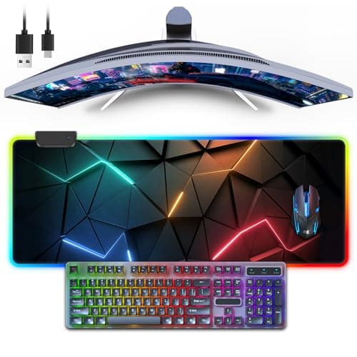 RGB Mouse Mat, Gaming Mouse Pad with 13 LED Light Modes